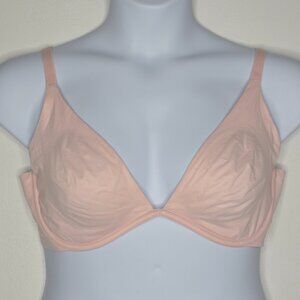 Victoria's Secret Incredible Bra 38DD Unlined Plunge VS Pink Womens